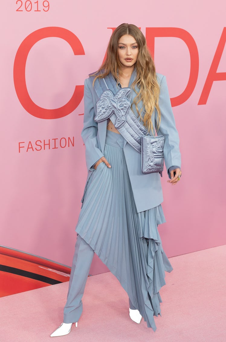 BROOKLYN MUSEUM, NEW YORK, UNITED STATES - 2019/06/03: Gigi Hadid wearing dress by Off-White attends...