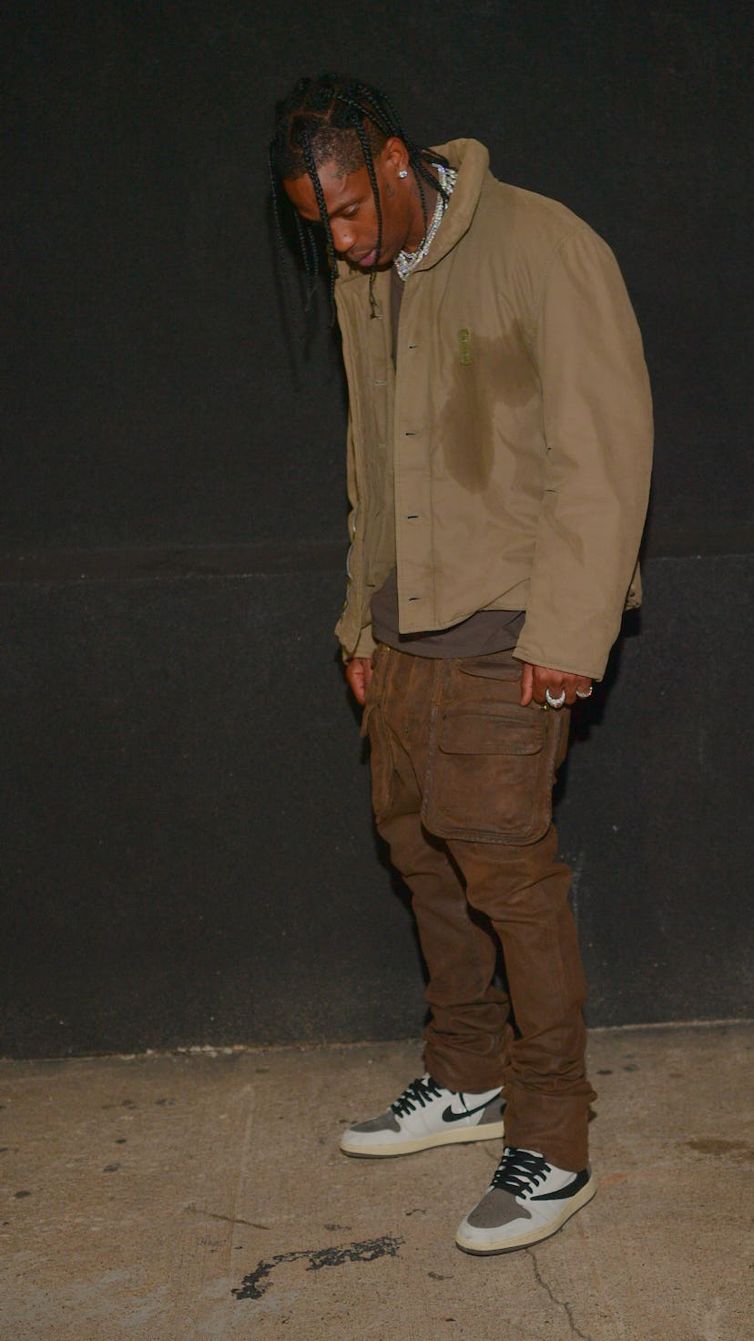 ATLANTA, GA - OCTOBER 08: (EXCLUSIVE COVERAGE) Travis Scott attends the Travis Scott "Franchise" cel...