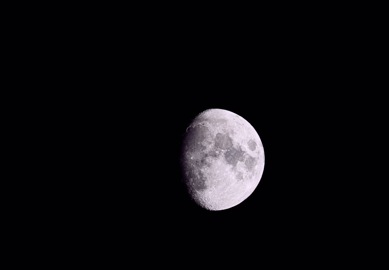 Waxing gibbous moon against a dark night sky on September 16, 2021 in Park City, Utah.