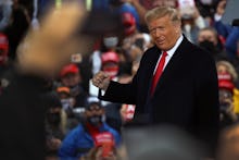 ALLENTOWN, PENNSYLVANIA - OCTOBER 26: President Donald Trump delivers remarks at a rally during the ...