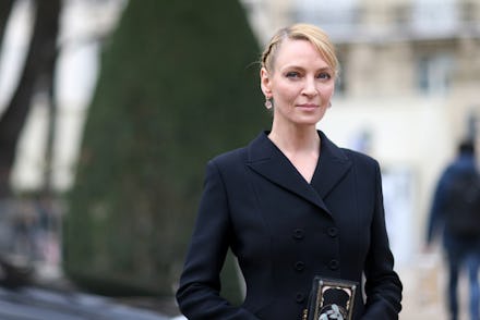 PARIS, FRANCE - MARCH 03: Uma Thurman attends the Christian Dior show as part of the Paris Fashion ...