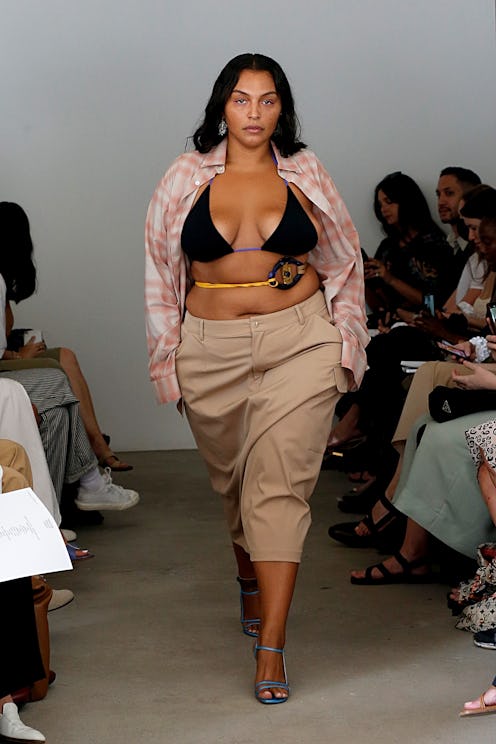 NEW YORK, NEW YORK - SEPTEMBER 08: A model walks the runway for Maryam Nassir Zadeh during NYFW: The...