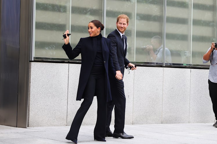 NEW YORK, NY - SEPTEMBER 23: Prince Harry and Meghan Markle visit the One World Observatory as NY Go...