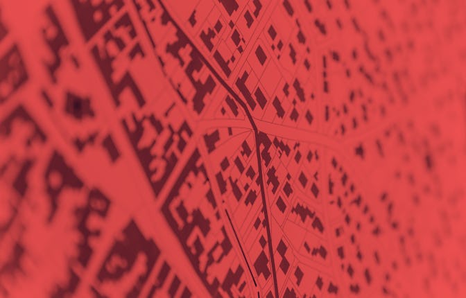 Red line on a black and white paper