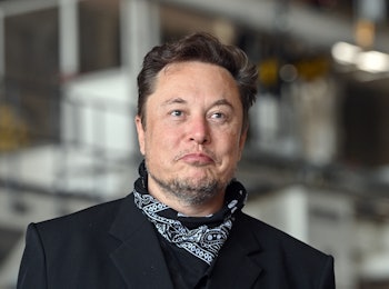 13 August 2021, Brandenburg, Grünheide: Elon Musk, Tesla CEO, stands in the foundry of the Tesla Gig...