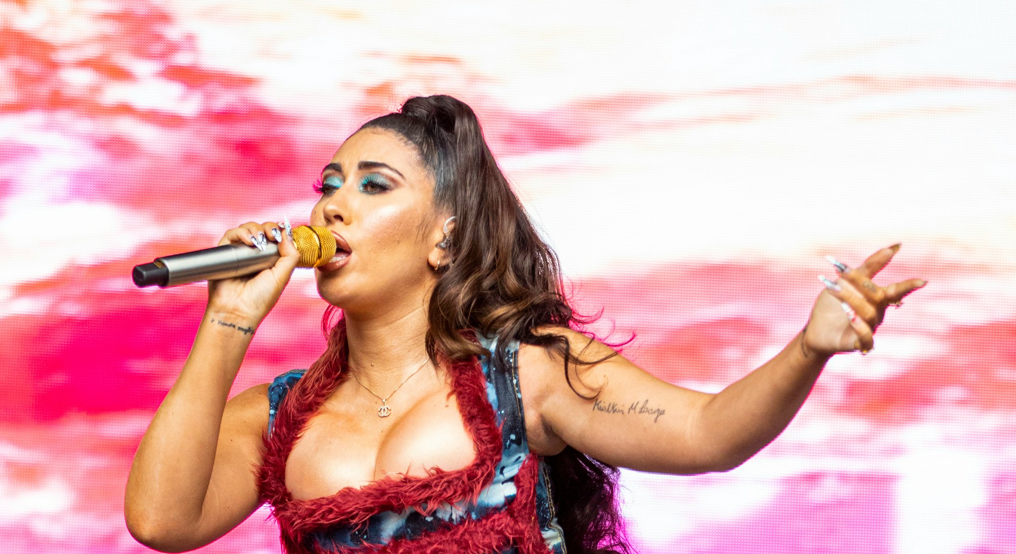 DETROIT, MICHIGAN - JULY 28: Kali Uchis performs on day 2 of the MoPop Festival 2019 at West Riverfr...