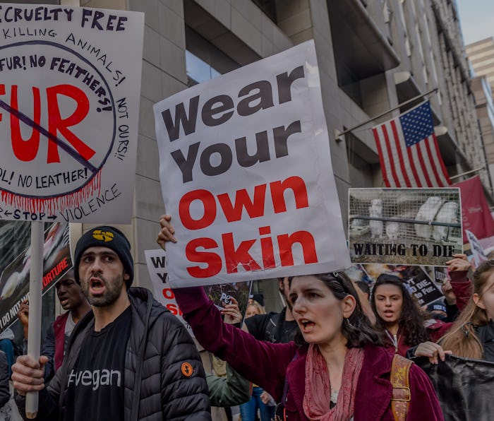MIDTOWN MANHATTAN, NEW YORK, NY, UNITED STATES - 2017/02/18: At the steps to the New York Public Lib...