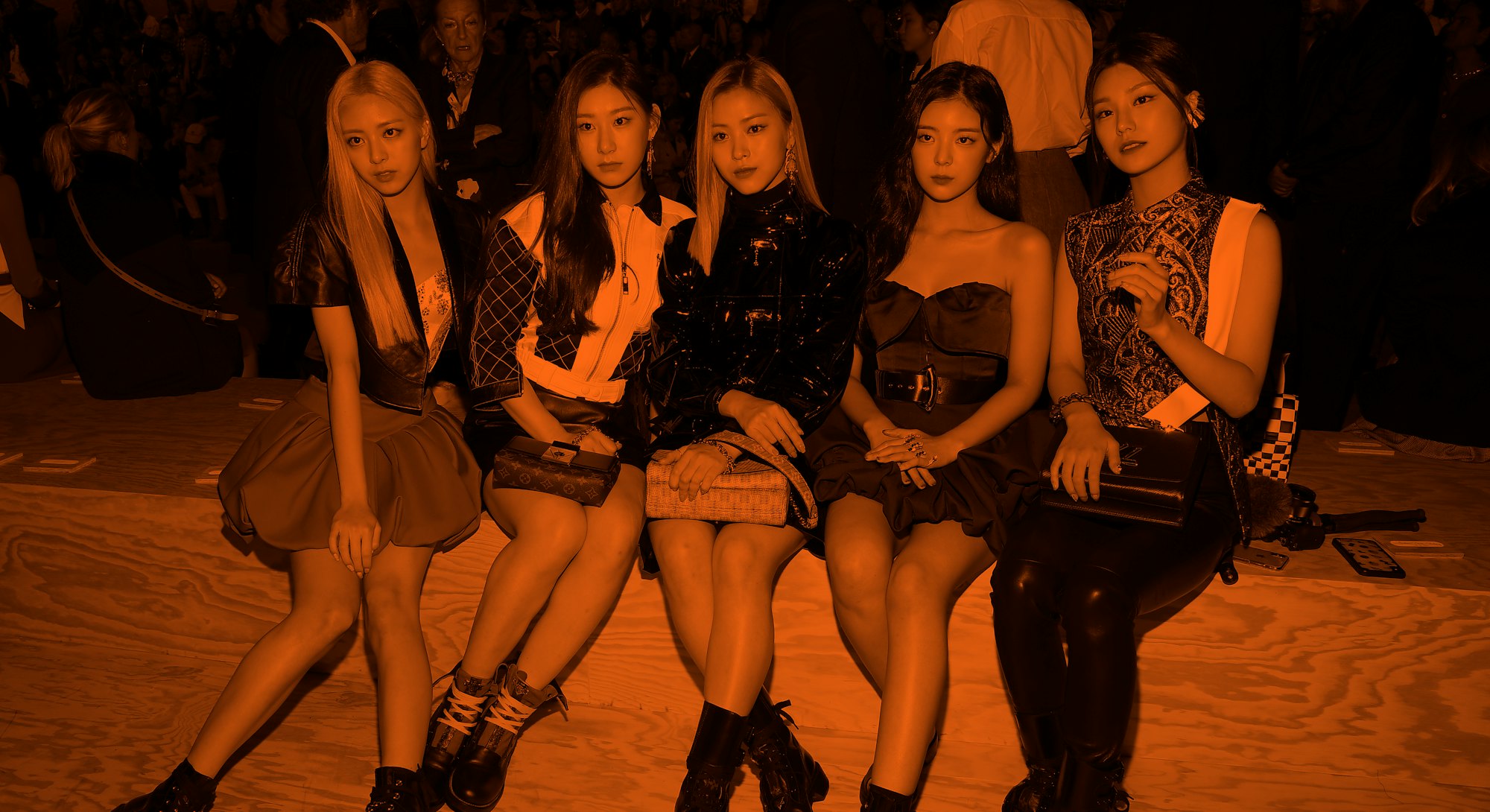 PARIS, FRANCE - OCTOBER 01: K pop band Itzy attend the Louis Vuitton Womenswear Spring/Summer 2020 s...