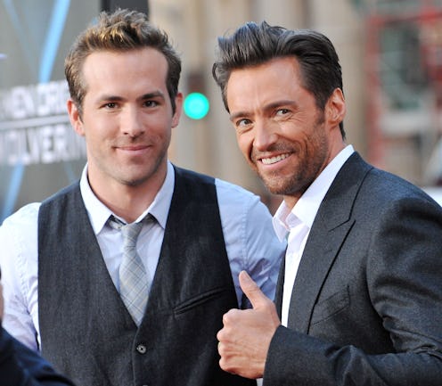 HOLLYWOOD - APRIL 28:  Actor Ryan Reynolds (L) and actor Hugh Jackman arrive at the Los Angeles Indu...