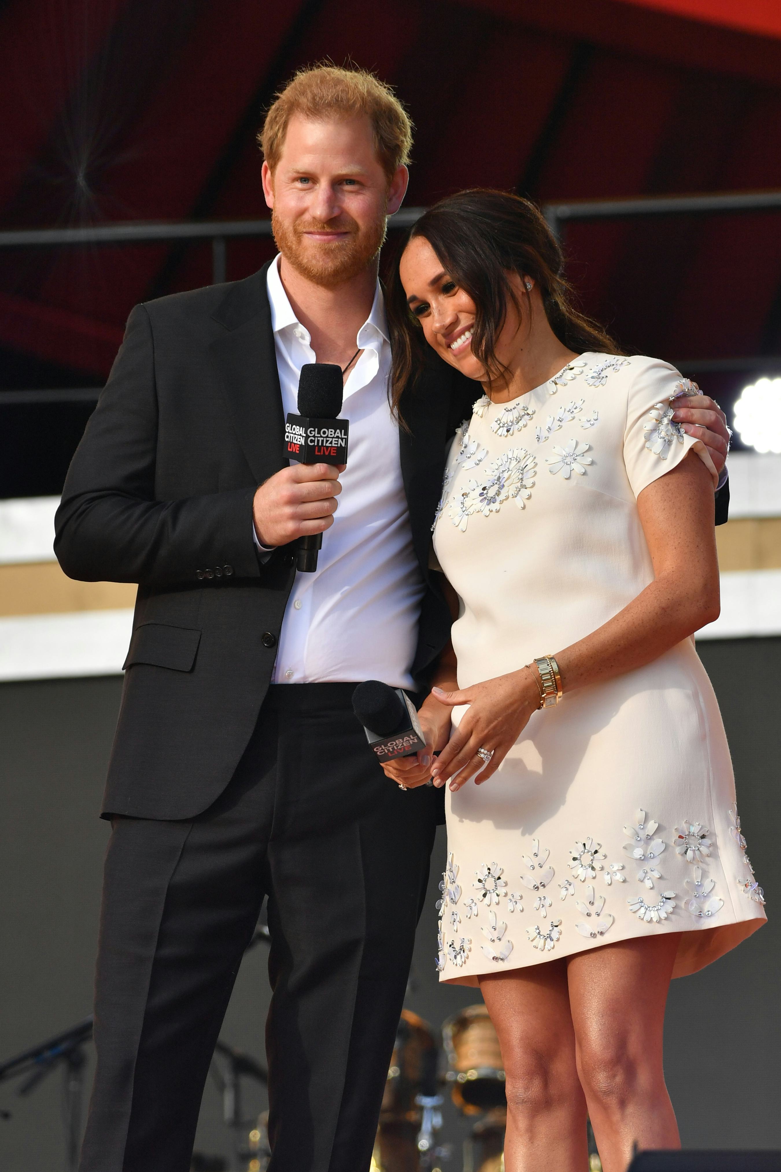 NEW YORK, NY - SEPTEMBER 25:  Prince Harry and Meghan Markle at Global Citizen Live on September 25,...