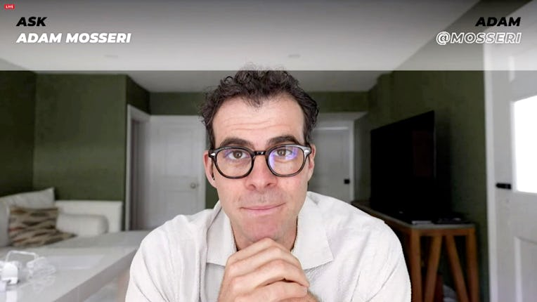 LOS ANGELES, CALIFORNIA - JUNE 10: In this screengrab, Adam Mosseri speaks during Instagram and Face...