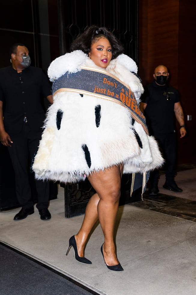 NEW YORK, NEW YORK - SEPTEMBER 25: Lizzo is seen in Midtown on September 25, 2021 in New York City. ...