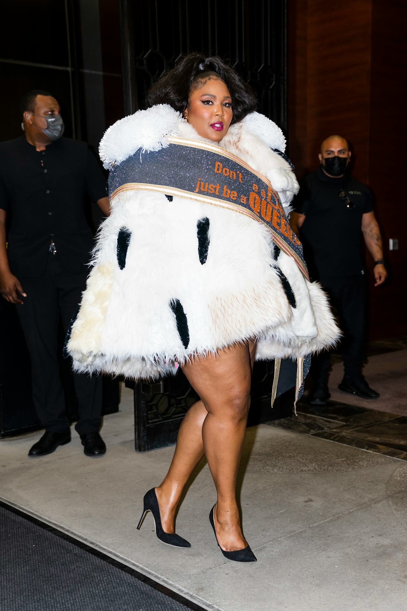 NEW YORK, NEW YORK - SEPTEMBER 25: Lizzo is seen in Midtown on September 25, 2021 in New York City. ...