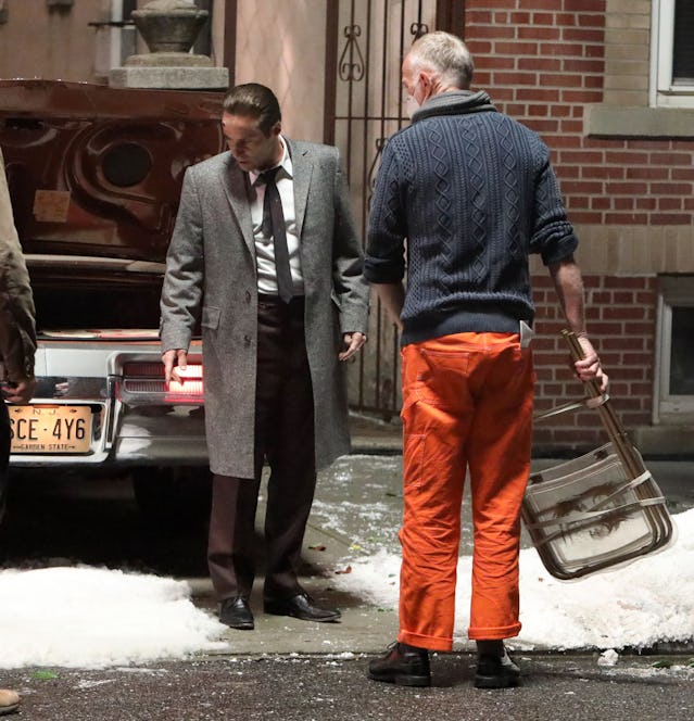 NEW YORK, NY - SEPTEMBER 19: Alessandro Nivola and Alan Taylor are seen on the set of "The Many Sain...