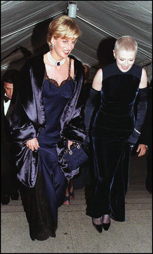 NEW YORK, UNITED STATES:  Diana Princess of Wales (left) with her close friend, Liz Tilberis arrive ...