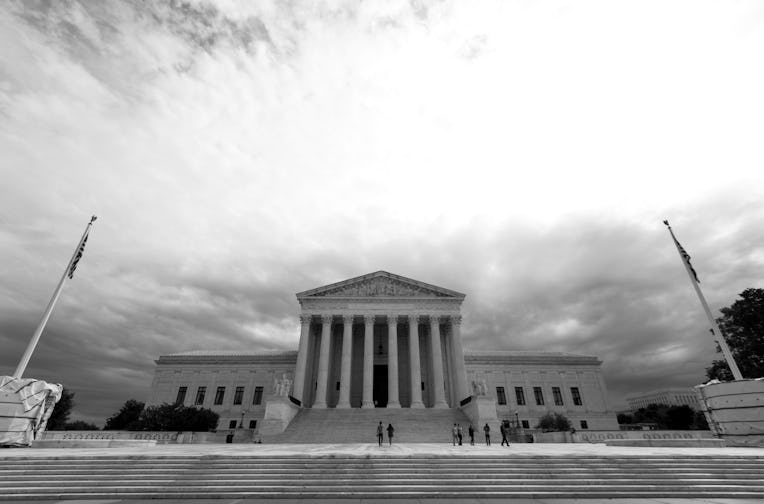 UNITED STATES - SEPTEMBER 23: Storm clouds hang over the U.S. Supreme Court building in Washington o...
