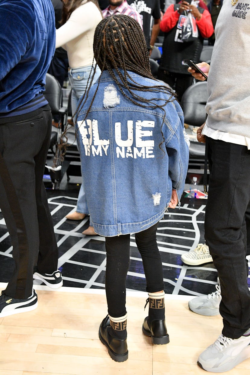 LOS ANGELES, CALIFORNIA - MARCH 08: Blue Ivy Carter attends a basketball game between the Los Angele...