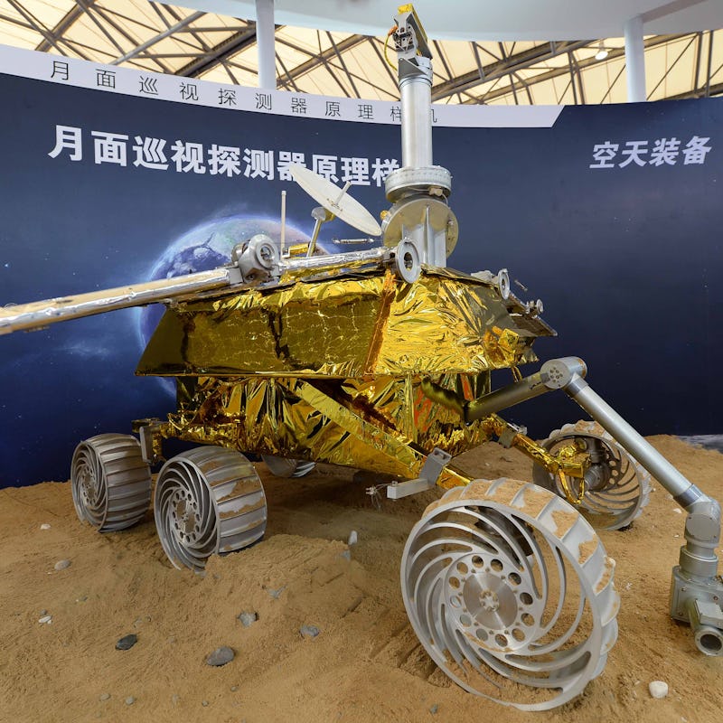SHANGHAI, CHINA - NOVEMBER 05: (CHINA OUT) A model of the Chang'e-3 lunar rover is on display durin...
