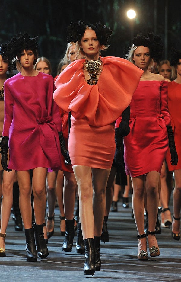 Models walk the runway during the Lanvin Ready to Wear Autumn/Winter 2011/2012 show during Paris Fas...
