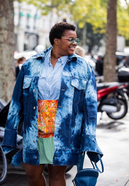 blue and orange fall street style