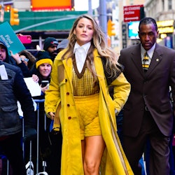 Blake Lively wearing boots to Good Morning America in New York City in January 2020.  