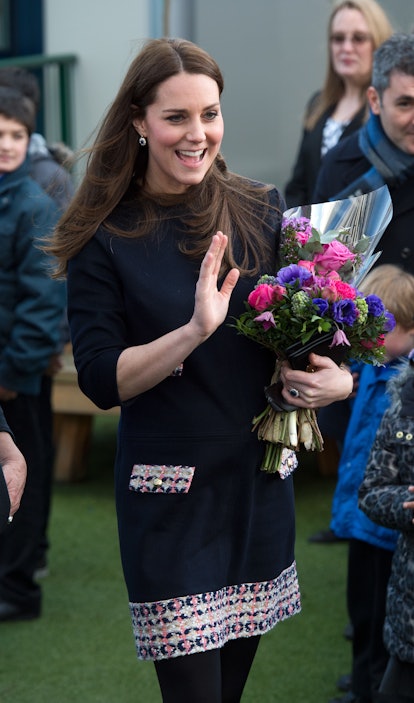 Kate Middleton also wore loose dresses while pregnant. 