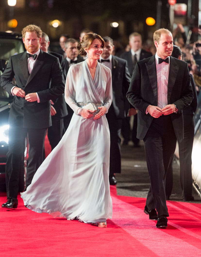 Prince Harry joined Kate Middleton and Prince William at a movie premiere in 2015.