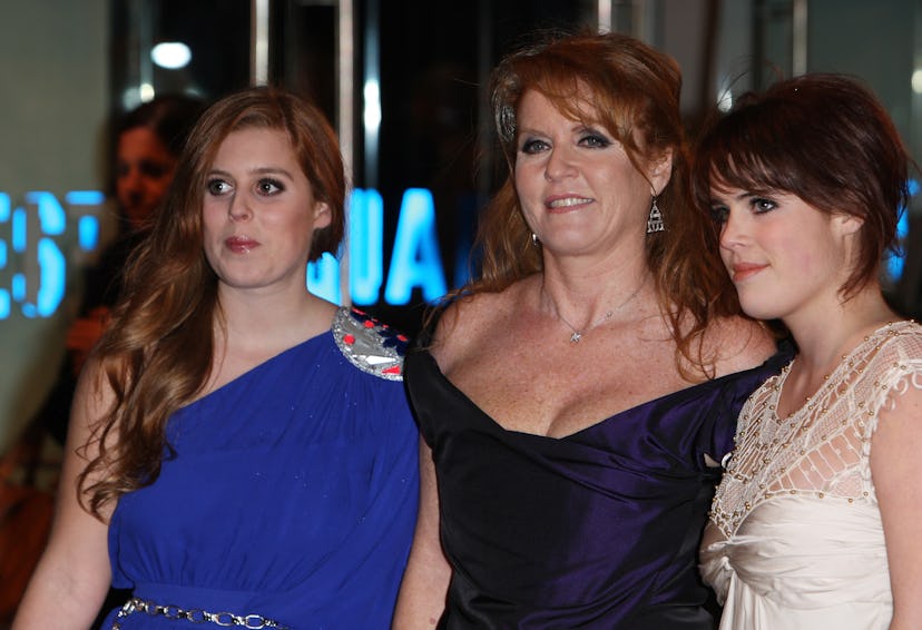 Princesses Eugenie and Beatrice joined their mom at a movie premiere in 2009.