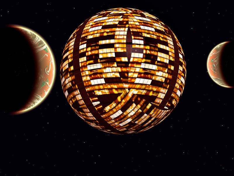 Alien Planets In Orbit Around A Dyson Sphere, Constructed By A Type 2 Civilization.