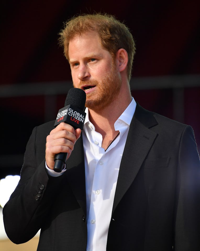 NEW YORK, NY - SEPTEMBER 25: Prince Harry at Global Citizen Live on September 25, 2021 in New York ...