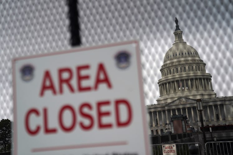 WASHINGTON DC - SEPTEMBER 18 Fencing and closed areas have been put up around the US Capitol in ant...