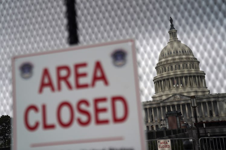 WASHINGTON DC - SEPTEMBER 18  Fencing and closed areas have been put up around the US Capitol in ant...