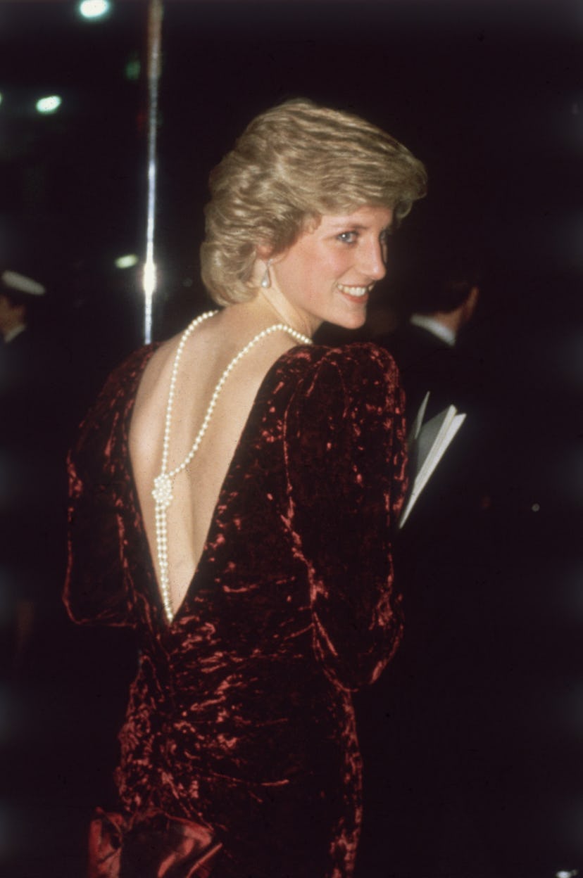 Princess Diana went backless at a movie premiere.