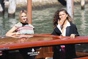 VENICE, ITALY - SEPTEMBER 03: Rebecca Ferguson and Zendaya are seen arriving at the 78th Venice Inte...