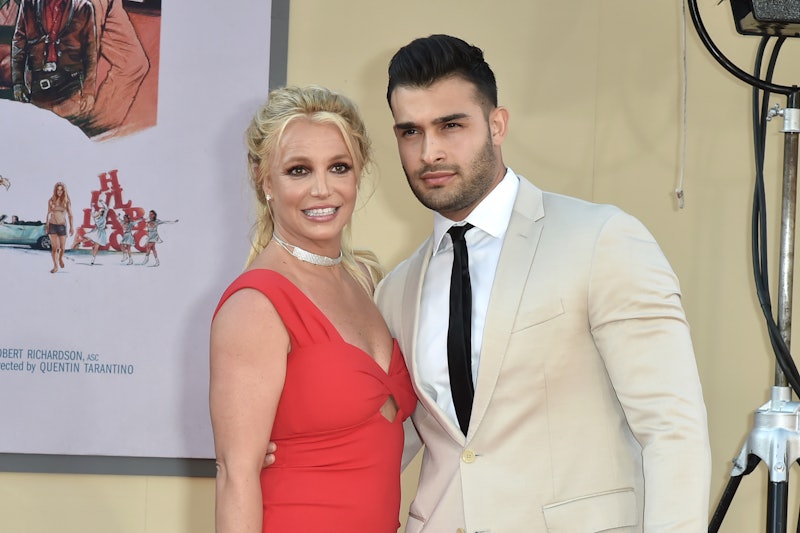 HOLLYWOOD, CALIFORNIA - JULY 22: Britney Spears and Sam Asghari attend the Los Angeles premiere of "...