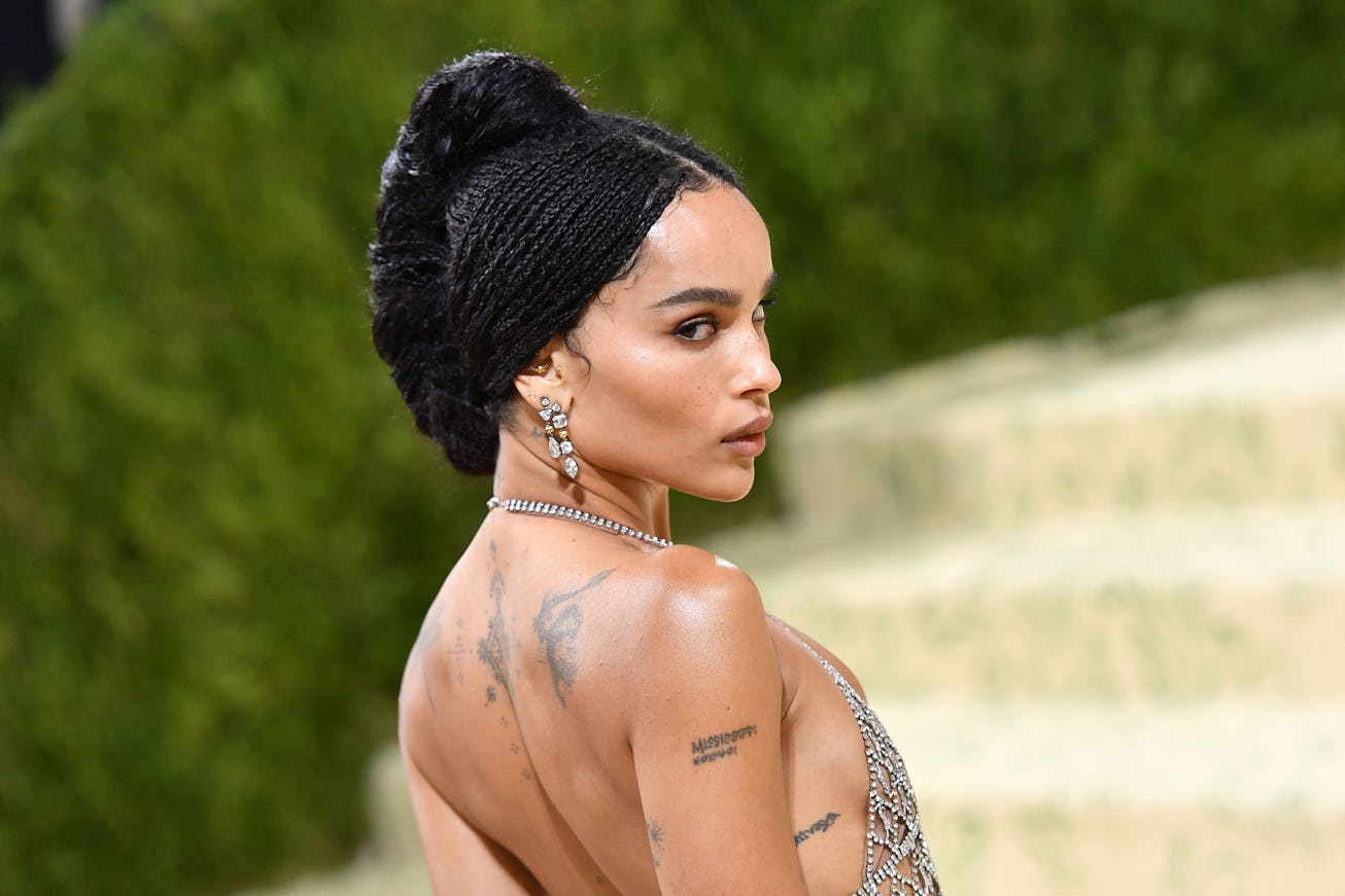 US actress Zoe Kravitz arrives for the 2021 Met Gala at the Metropolitan Museum of Art on September ...