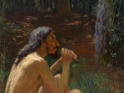 Caveman Playing the Flute. From a private collection. (Photo by Fine Art Images/Heritage Images/Gett...
