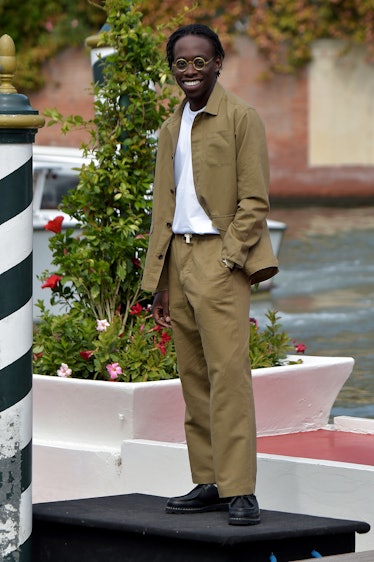 VENICE, ITALY - SEPTEMBER 04: Michael Ajao is seen arriving at the 78th Venice International Film Fe...