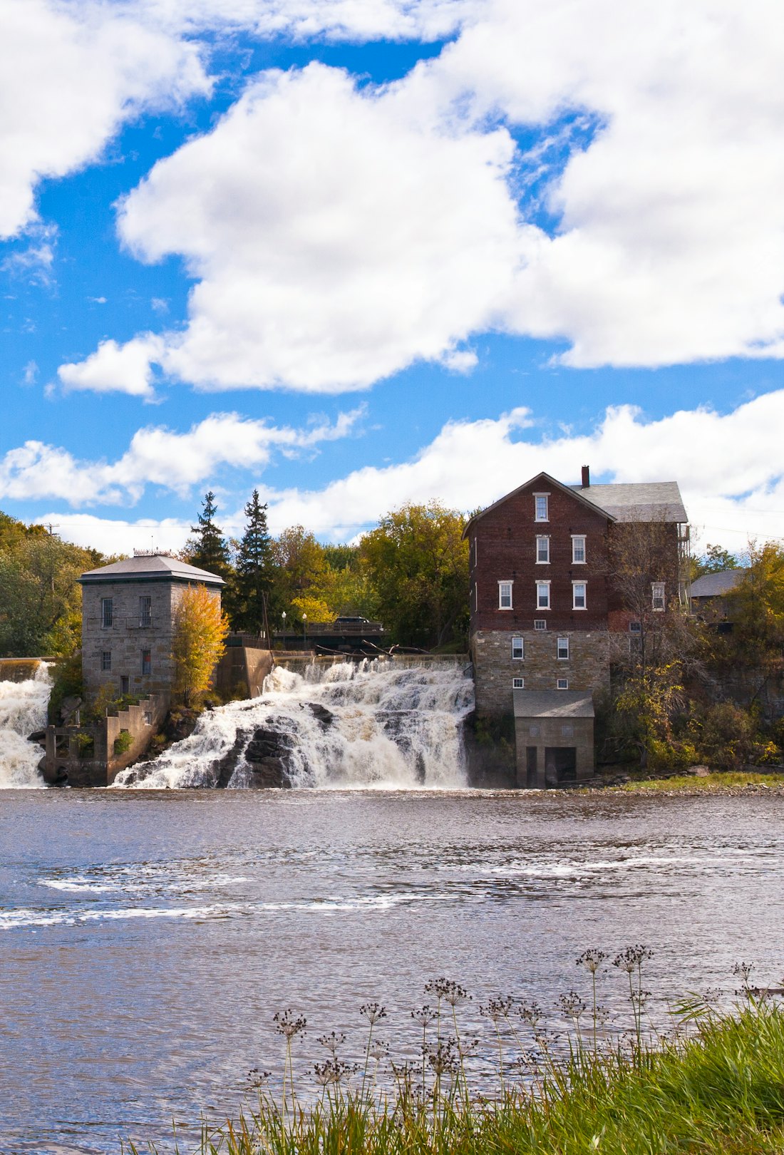 The image shows the falls on Otter Creek in the center of the city of Vergennes, the smallest city i...