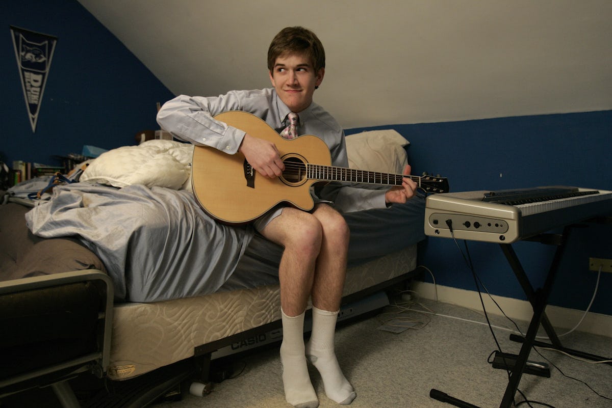 Hamilton, MA - January 29: Bo Burnham, 17, actor, singer, songwriter, poster of hilarious YouTube vi...