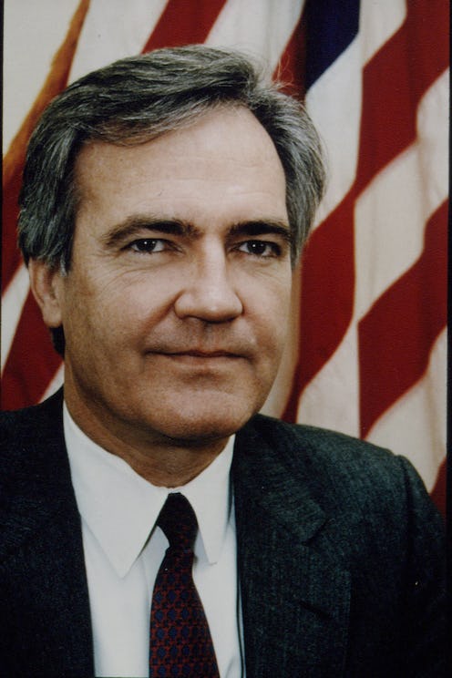 A portrait of Vince Foster, Bill Clinton's advisor who died by suicide in 1993.