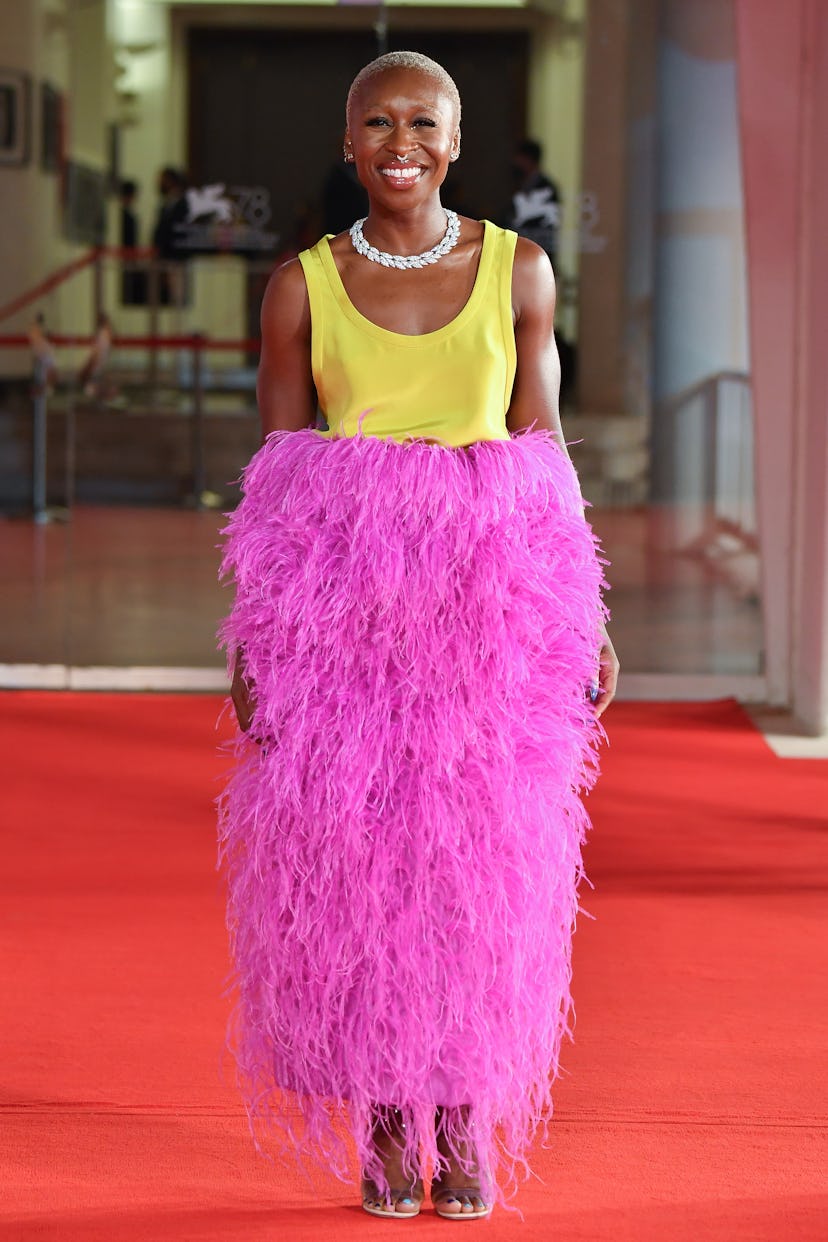 VENICE, ITALY - SEPTEMBER 04:  Venezia78 Jury member Cynthia Erivo attends the red carpet of the mov...