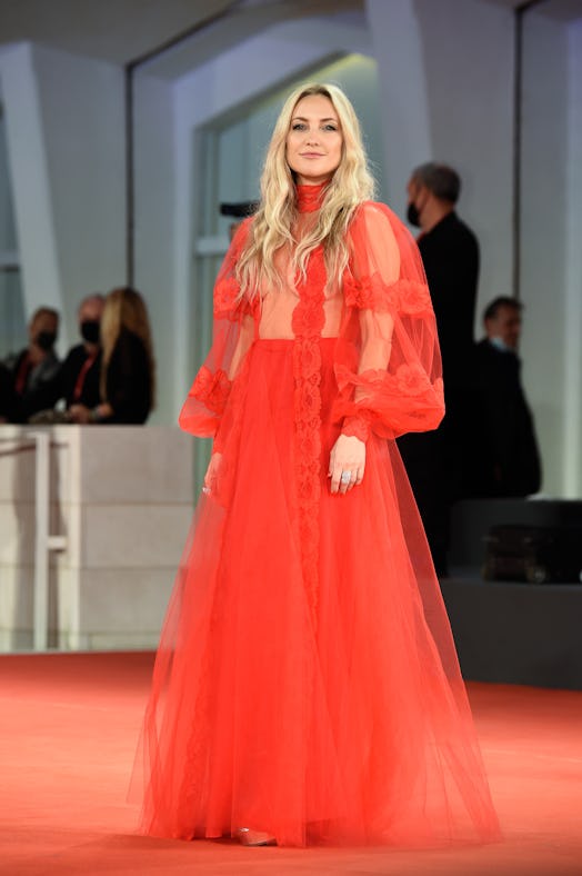 Kate Hudson at the 78 Venice International Film Festival 2021. Mona Lisa And The Blood Moonred red c...