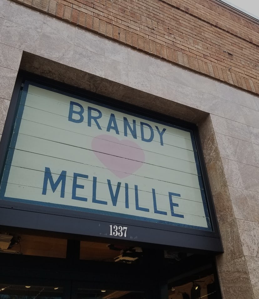 Low-angle view of the Brandy Melville boutique clothing store in Walnut Creek, California, December ...