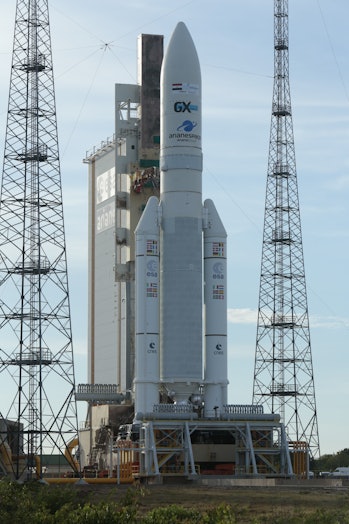 KOUROU, FRENCH GUIANA - NOVEMBER 26:The launch of Ariane 5 VA250 at the Guyane European Spaceport.Wi...