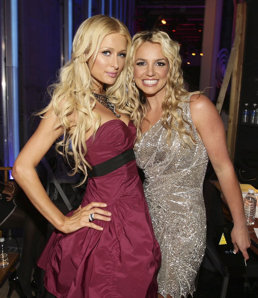 LOS ANGELES, CA - SEPTEMBER 07:  TV Personality Paris Hilton and Singer Britney Spears at the 2008 M...