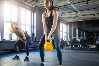 Kettlebell swings are a great glute exercise for runners.