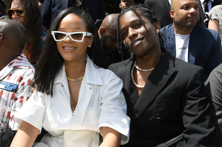 Rihanna and A$AP Rocky in 2018 at Paris Fashion Week