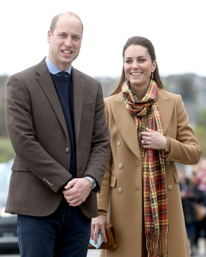 Kate Middleton dons a long coat.