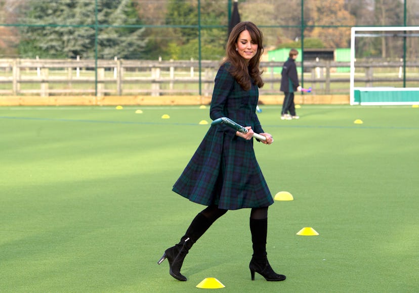 Kate Middleton pulls off plaid. 